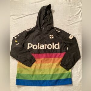 Polaroid Graphic Jacket Men's Size XL Hooded Windbreaker Light Coat